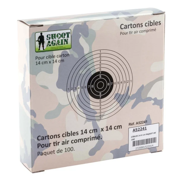 Bo Manufacture 100 cibles cartons 14 x 14 cm
