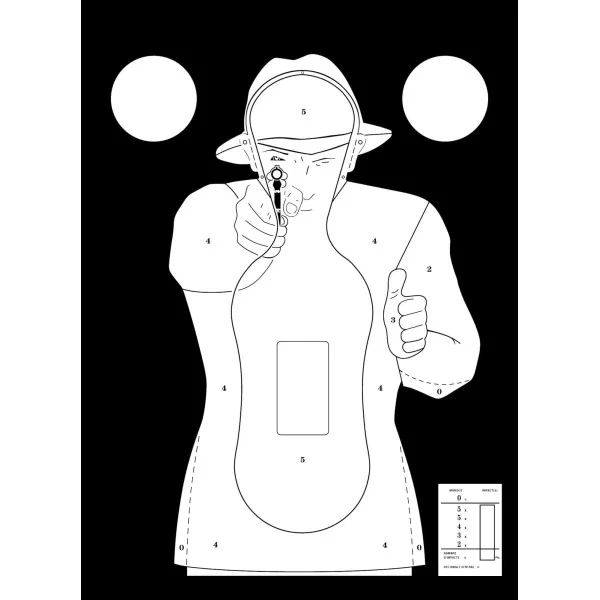 100 cibles silhouette Police 51 x 71 cm