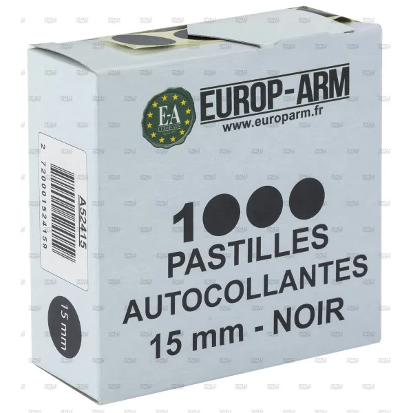 Pastilles noires diam. 15 mm