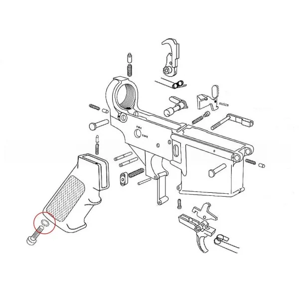 Eemann Tech Poignées de pistolet Lock Washer pour AR-15