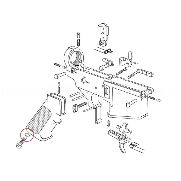 Eemann Tech Poignées de pistolet Lock Washer pour AR-15