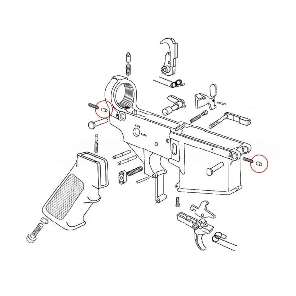 Eemann Tech Takedown et Pivot Pin Detent pour AR-15