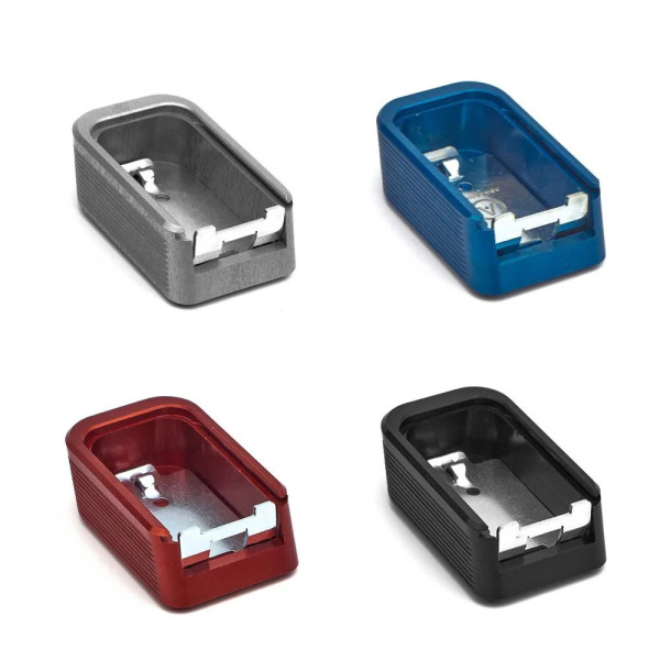 Armanov MPSS226RACE Talon de chargeur +2 tours pour Sig Sauer P226, X5, LDC, BLEU  Chez DEVILLE ARMORY. Votre armurerie en ligne