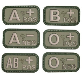 Patch PVC Groupe sanguin AB+  Vert Viper  Chez DEVILLE ARMORY. Votre armurerie en ligne.