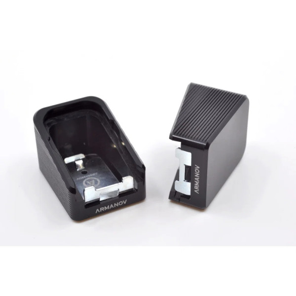 Armanov MPGLV2 Talon de chargeur +2 tours pour Glock, ARGENT  Chez DEVILLE ARMORY. Votre armurerie en ligne.