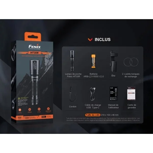 FENIX - HT30R - Lampe de poche laser blanc - 500 LUMENS