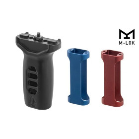 Grip Super slim M-LOK avec inserts rouge et bleu  Chez DEVILLE ARMORY. Votre armurerie en ligne.