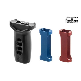 Grip Super slim Keymod avec inserts rouge et bleu  Chez DEVILLE ARMORY. Votre armurerie en ligne.