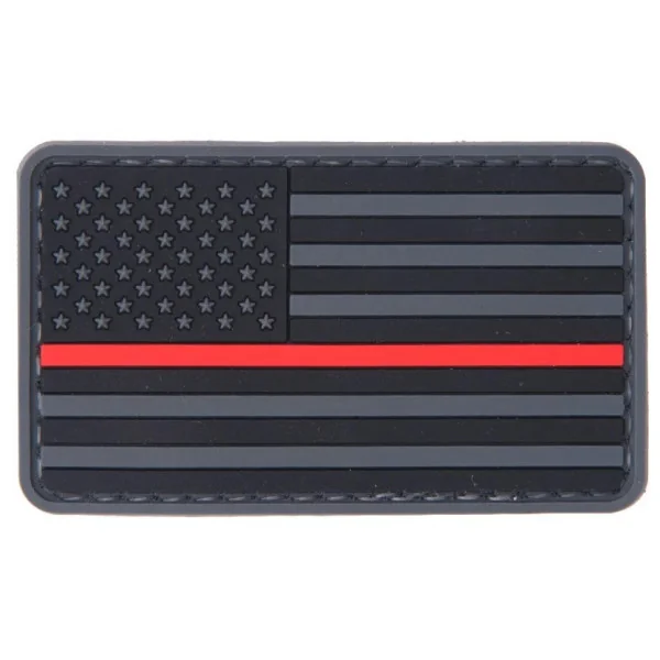 Lancer Tactical Patch PVC Drapeau USA Red line