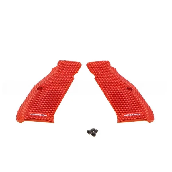 Poignées pistolet Armanov PGCZG2 SpidErgo Gen2 pour séries CZ Shadow 2, SP-01 et 75, ARGENT, taille : petite, longueur : longue 