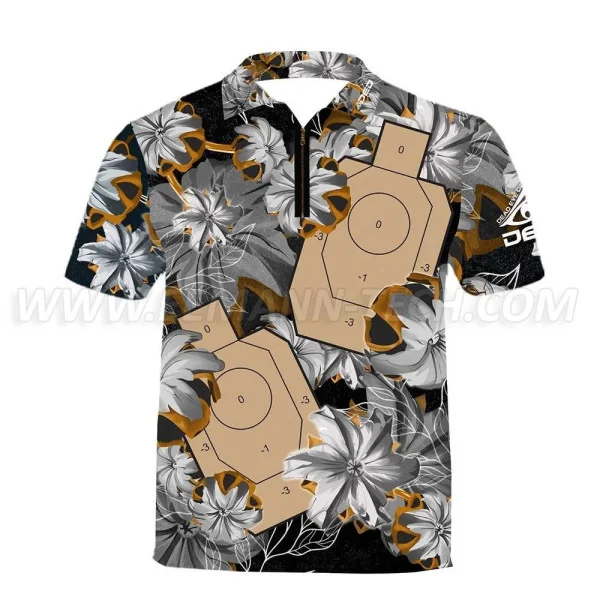 T-shirt DED Motif Floral Balles IDPA Cible Noir - taille 3XL