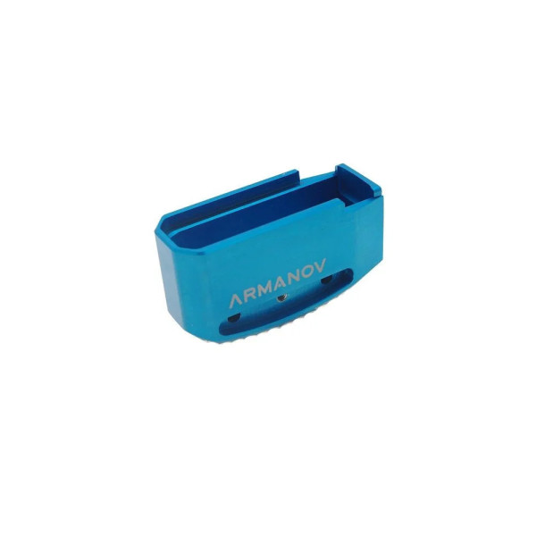 Armanov +5RNDSMP Talon de chargeur pour Pmag AR15, BLEU  Chez DEVILLE ARMORY. Votre armurerie en ligne.
