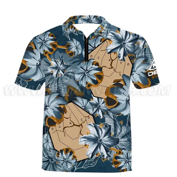 T-shirt DED Motif Floral Balles IPSC Cible Bleu - taille 3XL