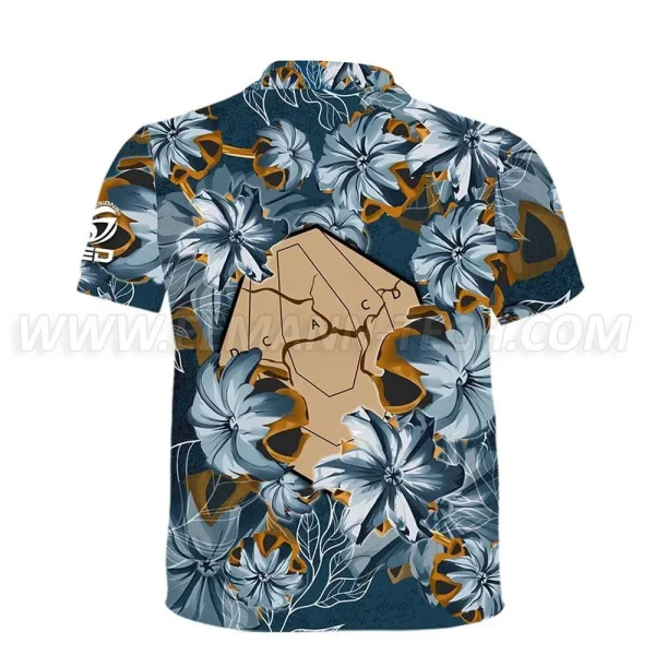 T-shirt DED Motif Floral Balles IPSC Cible Bleu - taille 3XL