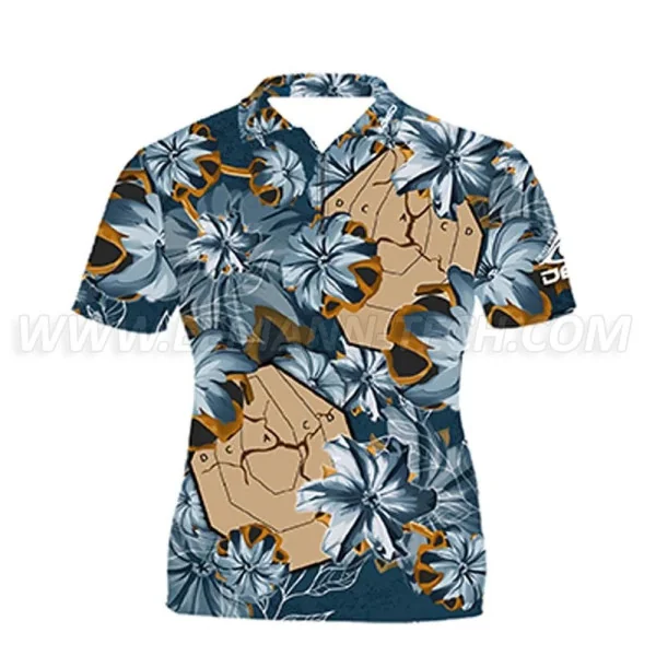 T-shirt DED Motif Floral Balles IPSC Cible Bleu - taille 3XL