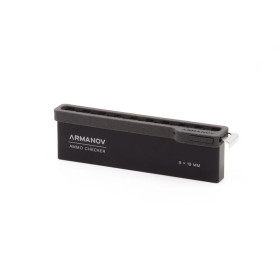 Armanov GB10RND Ammo Checker 10 Rnd avec couvercle de transfert rapide et vérificateur OAL, calibre : .40S&W  Chez DEVILLE ARMOR