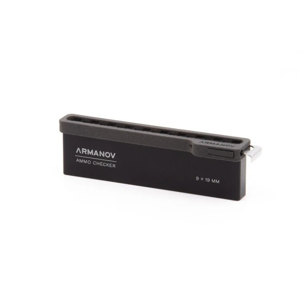 Armanov GB10RND Ammo Checker 10 Rnd avec couvercle de transfert rapide et vérificateur OAL, calibre : .357 Mag / .38 Special  Ch