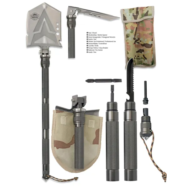 Albainox - Pelle de survie PRO - 11 Fonctions