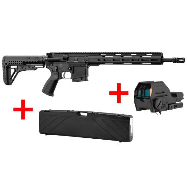 Pack carabine LDT15 L4S 14.5'' Cal. 223 Rem + point rouge Falke version S + mallette
