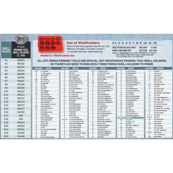 Lee Precisions - Lee Shell Holder Auto Prime  Chez DEVILLE ARMORY. Votre armurerie en ligne.